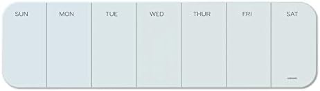 U Brands Cubicle Glass Dry Erase Board, Undated One-Week, 20 x 5.5, White Surface