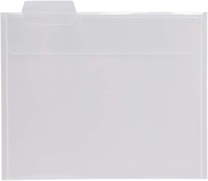JAM PAPER Plastic File Folders - Letter Size - 9 x 11 1/2 - Assorted Colors - 6/Pack