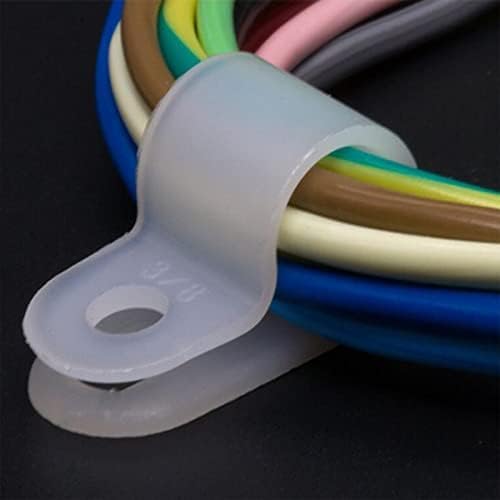 100PCS White Nylon R-Type Cable Clamp 5/8 Inch Cable Organizer Assortment Kit for Wire Management
