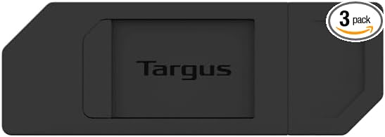 Targus Spy Guard Webcam Cover – 3 Pack, Black, Gray, and White (AWH012US)