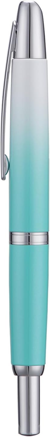 Jinhao 10 Press Fountain Pen with Box, Gradient Mint Green Retractable Medium Nib with Ink Converter Set (Silver Clip)