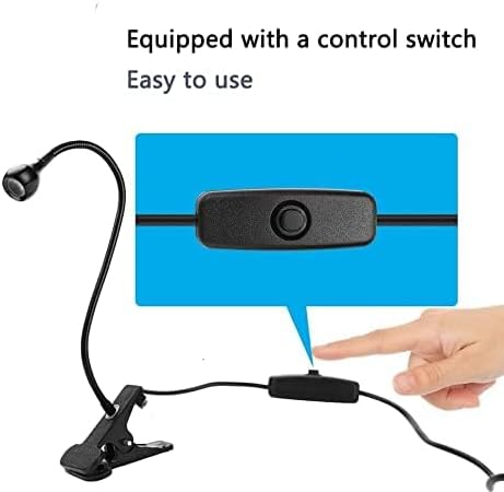 LED Desk Lamp Clip On Light,360°Flexible Gooseneck and Clamp Reading Light,Portable USB Powered Task Light with Clamp,Night Light Clip on for Desk, Bed Headboard and Computers Black
