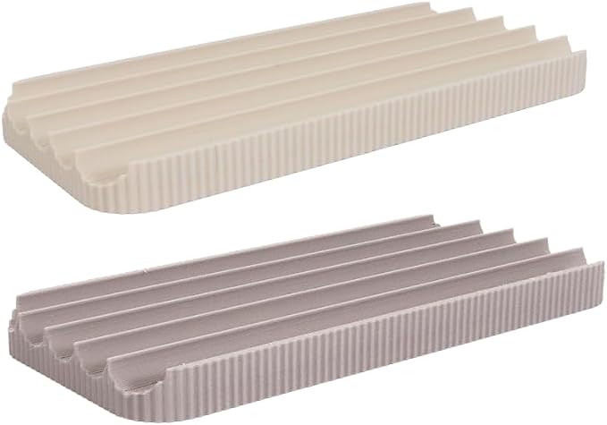 Ribbed Desk Pen Tray Minimal Decorative Organizer for Pens and Small Accessories (OFFWHITE)