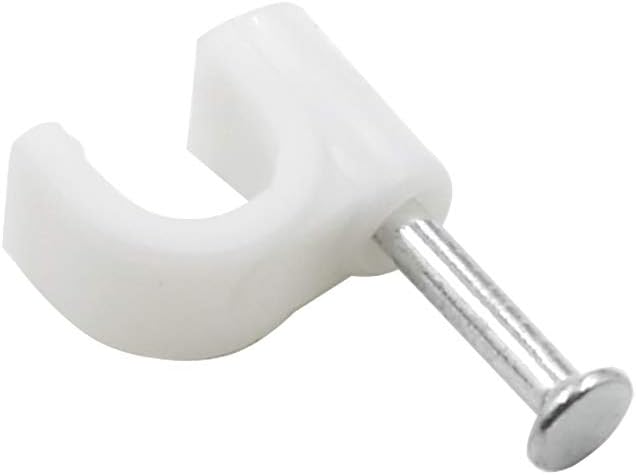1/4" White Half Clamp J-Hook with Nail for Pex Tubing Pipe | 300pcs, for Pex Tubing Pipe Support
