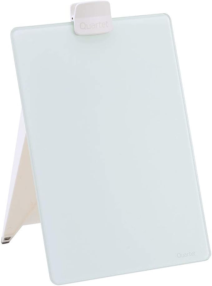 Quartet Glass Whiteboard Desktop Easel, 9 x 11 inches, White Dry Erase Surface (GDE119) (Pack of 3)