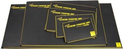 3’ x 5’ Black 1” Thick | Anti Fatigue Mats for Standing | Industrial Antifatigue Mat with Safety Stripes | Anti Fatigue Mat for Work & Workplace