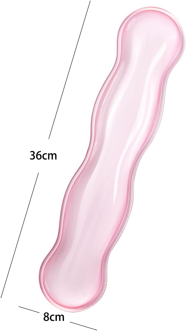 Clear Gel Keyboard Wrist Rest, Pink Silicone Keyboard Wrist Rest, Cute Ergonomic Wrist Rest for Keyboard 60%/75% (Pink-Long)