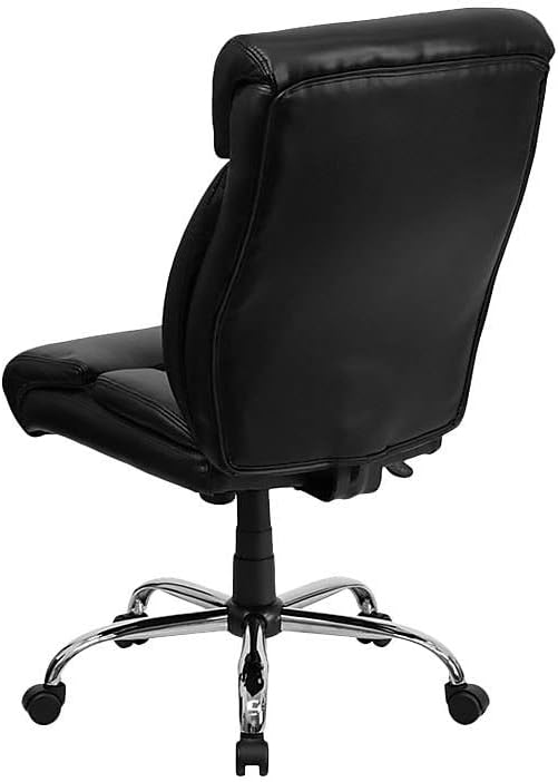 Flash Furniture Hercules Series Big & Tall LeatherSoft Swivel Office Chair, Ergonomic High-Back Executive Chair with Full Headrest, Padded Seat, Black