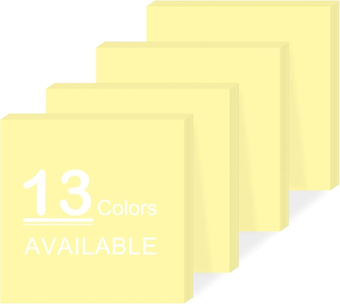 Super Sticky Notes,Self-Stick Note Pads 3 x 3 in,400 Sheets Sticky Notepad Bulk Post,Office Supplies,School Supplies,Christmas Decor (Pastel Yellow, Sticky Notes 3x3)