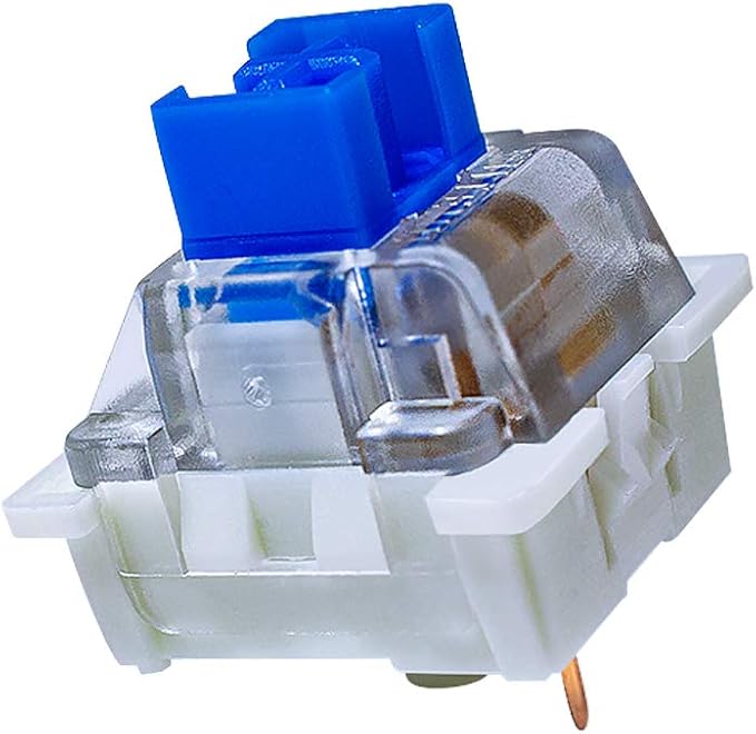 outemu Blue Switches 20 Pack, 3 Pin/Clicky Tactile 50gf/Dustproof/RGB Key Switches - Cherry MX Equivalent - DIY Replaceable for Mechanical Keyboard