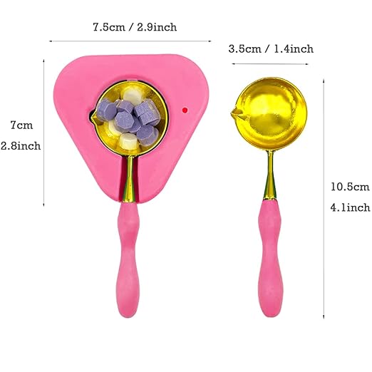 Wax Seal Warmer Wax Seal Kit with Spoon and Tweezers, Great Tool for Melting Sealing Beads (Pink)