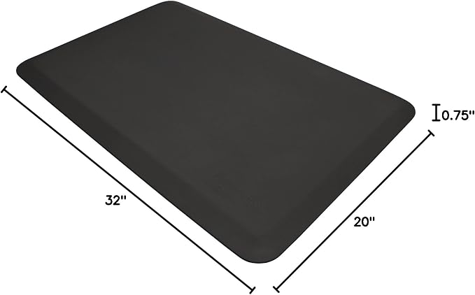 NewLife by GelPro Anti Fatigue Mat: Eco-Pro Foam Anti-Fatigue Comfort Mat - Standing Desk Pad - Professional Floor Mats for Commercial & Industrial Work - 20” x 32” Non Slip Ergonomic Mat - Black