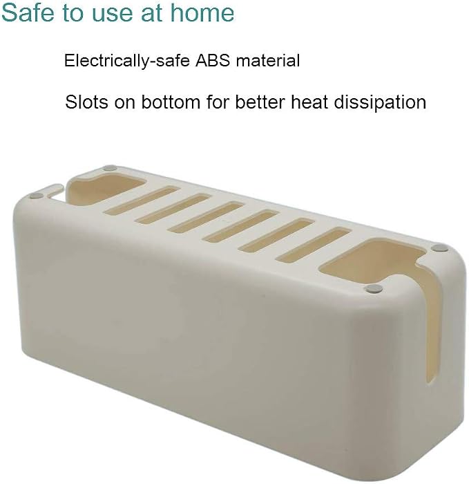 Cable Management Box| Power Stripe Organizer|Cord Organizer Box| Hide and Conceal Power Strips and Electrical Cords from TVs, Computers, and Desks| Keep Pets Safe