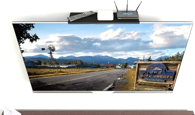 Bracwiser No Drill TV Top Shelf 16.7 inch Wide Monitor Top Mounting Bracket Platform Holds Speaker, AV Receiver, Media Box, Game Console and More, CS106XM