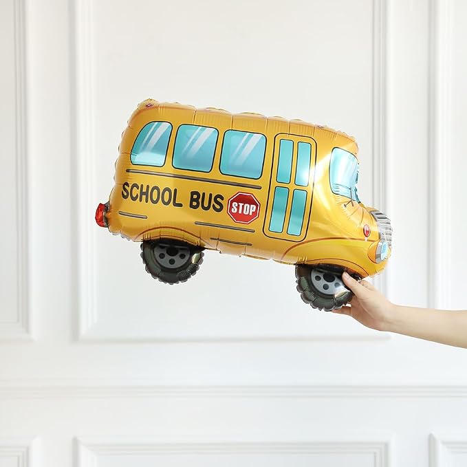 Back To School Balloons Set, Pencil Apples Schoolbag Selfie Standing School Bus Mylar Balloons, Welcome Back Banner, First Day of School Balloon Decorations for Kindergarten Classroom School Supplies