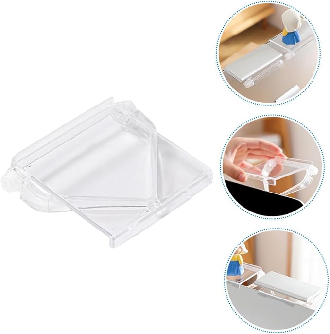 OUNONA 2pcs Monitor Top Storage Shelf Adjustable Transparent Bracket for Routers Small Devices No Drill Installation for Home Office Decor
