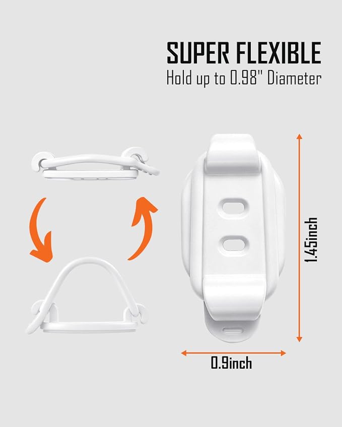 OneLeaf 10-Pack Adjustable Elastic Cable Clips, Cable Management, White | Self-Adhesive, Cord Organizer, For Office, Home, Car, Under Desk, Behind TV, Nightstand, For Charger, HDMI, PC, Decoration