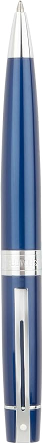 Sheaffer 300 Glossy Blue Lacquer Ballpoint Pen with Chrome-Plated Trim