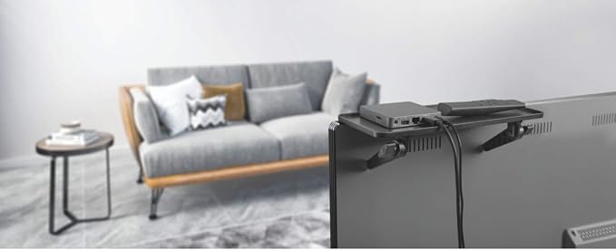Mount Plus MP-APM-09-02 White Top Shelf TV Mounting Bracket 12-inch Wide Platform | Holds Speaker, Streaming Device, Game Console | Protective Ledges (1 Pack White Protective Ledges)