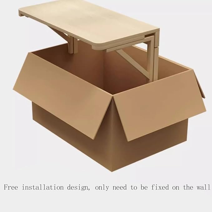 Fold-Away Wall Table , Solid Wood Folding Table, Wall mounted computer desk, study desk,Tables suitable for laundry rooms, kitchens, apartments, dormitories, or Studios (60 * 45cm/23.6 * 17.7in)