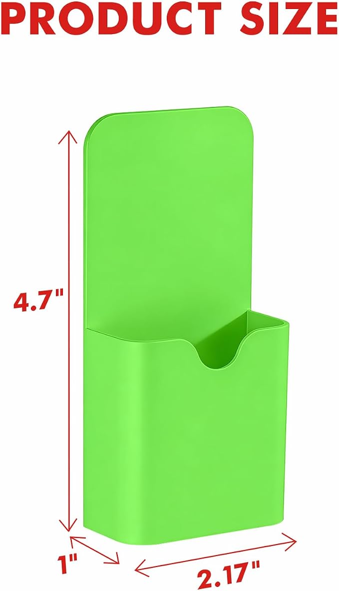 BEYGORM 4 Pack Magnetic Pen Holder for Whiteboard, Upgraded 1.5 mm Pencil Cup Organizer for Dry Erase Markers, Ideal Classroom, Office, Refrigerator, Locker (Green)