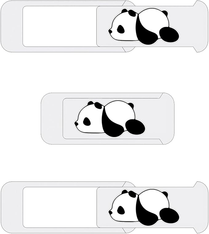 Laptop Camera Cover Slide,Webcam Cover Slide,Protecting Your Privacy Security & Shelter from Breath Lamp – Cute Pattern Design 丨 Fits Laptop & Desktop, PC – Ultrathin for iMac(Cute Panda)