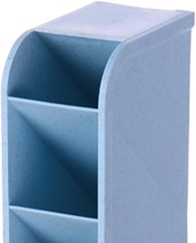 4-Grid Vertical Desk Organizer, Plastic Pen Holder | Pencils & Markers & Pens | Multifunctional Stationery Caddy | School Home Office(Blue)