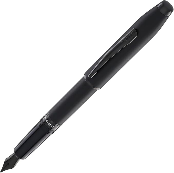 Cross Foundry Matte Black Lacquer with PVD Black Appointments Fountain Pen