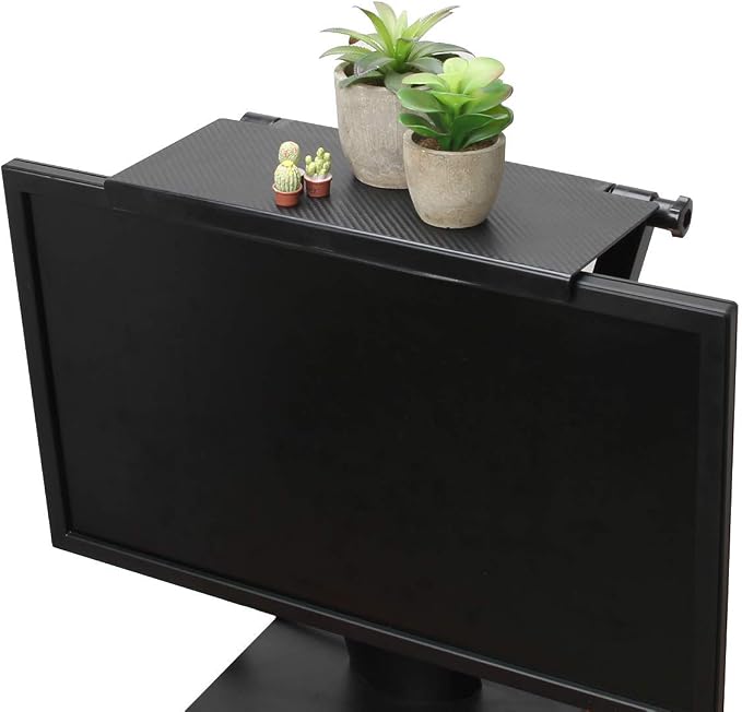 AHIER 13 Inch Cable Box Shelf for Wall Mounted TV, TV Top Shelf Mount on Desktop Computer Monitor to Hold Cable Boxes, Media Boxes, Game Console Black