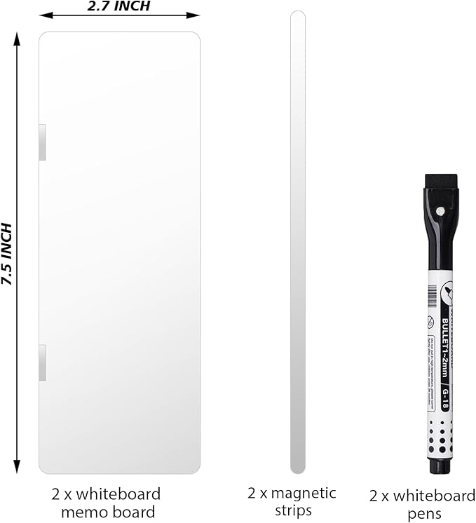 2 pcs Dry Erase Monitor Memo Board, Magnetic Dry Erase Multifunction Whiteboard Monitor Side Panel, Desktop Memo Board with 2 Pen