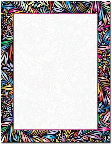 Vibrant Leaves Letterhead, 25 Pack - 8.5 x 11 inches, DIY Printing, Laser & Inkjet Printer/Copier Compatible