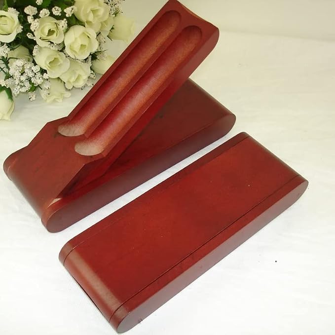 Fancy Minimalist Wooden Pens - Gentlemen Nice Pens Handcrafted Unique Business Pens for Men, Cool Old Fashioned Pen and Case Set Gift for Journal Writing (Rosewood Double)