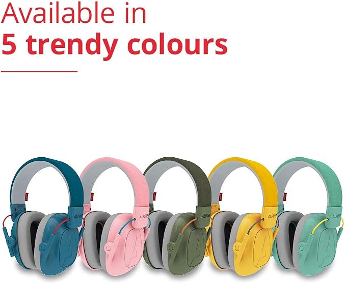 Alpine Muffy Kids - Hearing Protection - CE & ANSI Certified - Adjustable for Ages 3-16 years - Noise Cancelling Headphones - 25dB Sound Reduction Ideal for Protection and Concentration Aid – Green