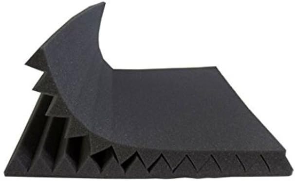 Burdurry 24 Pack Acoustic Panels Soundproof Studio Foam for Walls Sound Absorbing Panels Sound Insulation Panels Wedge for Home Studio Ceiling, 1" X 12" X 12" (Black)