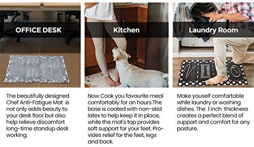 J&V TEXTILES Anti Fatigue Kitchen Mat - Kitchen Mat Cushioned Anti Fatigue, Kitchen Floor Mats Cushioned, Non Slip Waterproof Mat Standing Desk, 20x36x1/2 inches (Bless This Kitchen)