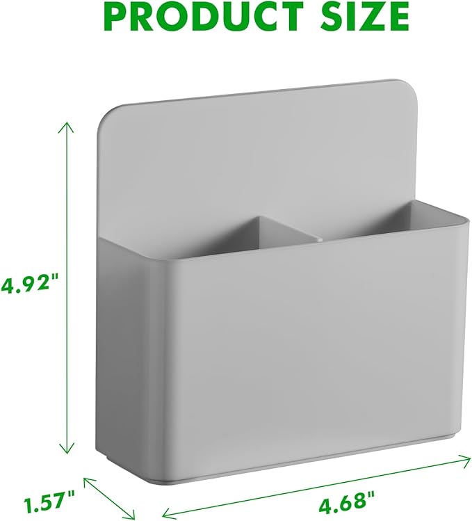 2 Pcs Magnetic Dry Erase Marker Holder for Whiteboard, Plastic Magnetic Pen Holder for Refrigerator Fridge, Magnet Pencil Cup for School Classroom, Locker Accessories, Pen Cup Organizer-Gray