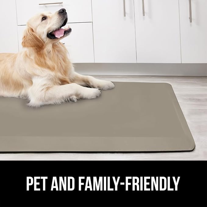GORILLA GRIP Comfortable Cushioned Kitchen Mats for Floor, Waterproof and Stain Resistant Soft Top, 3/4 Inch Thick Ergonomic Standing Desk Anti Fatigue Mat, Foam Supports Ankles, Feet, 20x32, Toffee