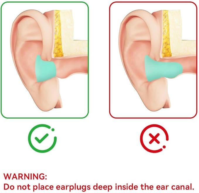 LYSIAN Soft Moldable Silicone Earplugs, 5 Pairs, 27dB SNR Noise Cancelling Ear Plugs for Swimming, Sleeping, Reading (Green)