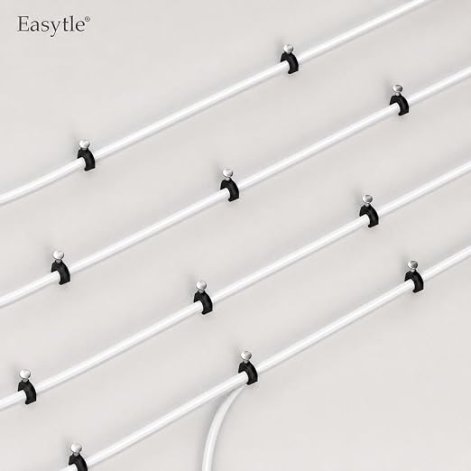 200 Pcs Cable Clips 4/6/8/10mm Nail in Cable Clips Cable Wire Clips Cable Tacks Coax Cable Clips Speaker Wire Clips Cable Nails for Cords Wall Wire Clips RG6 RG59 CAT6 RJ45 Ethernet Cable Clips Black