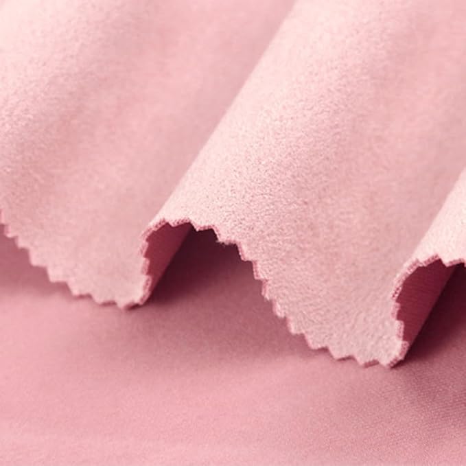 Carwales Auto Lumbar Pillow Slim Soft Suede Latex Lower Car Seat Back Support Cushion for Recliner Office Chair Pressure Relief Latex Memory Light Pink