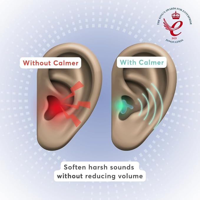 Flare Audio Calmer | Noise Reducing Ear Plugs Alternative | Silicone Reusable Ear Plugs for Noise Sensitivity, Focus and Travel | Ear Plugs for Noise Reduction (Standard, Dark)