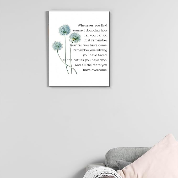 Motivational Quotes Wall Art Decor, Inspirational Graduation Decor Gift, Positive Canvas Posters Painting Artwork for Office Classroom Bedroom Home Decorations (11.5 X 15 Inches, Framed)