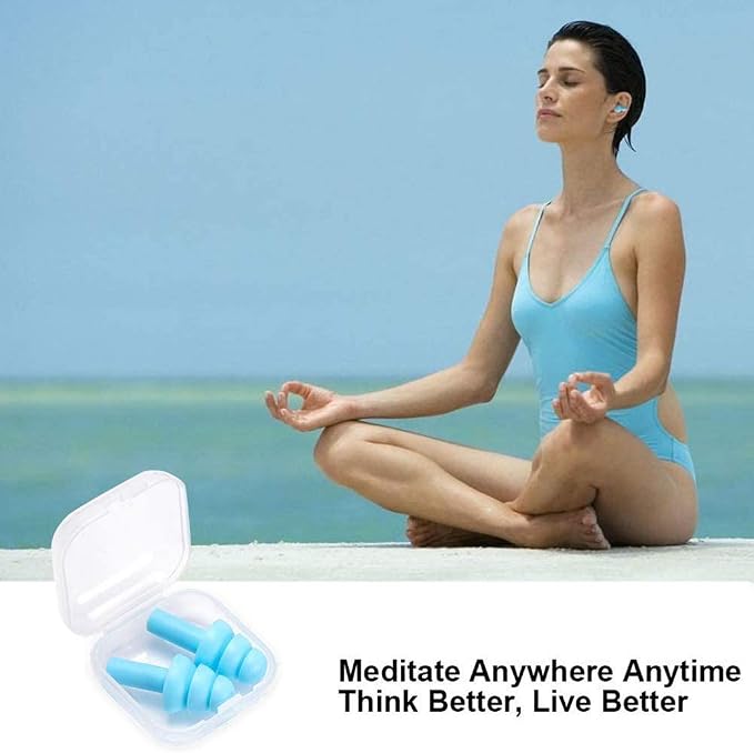 Silicone Ear Plugs for Sleeping,16 Pairs Soft Waterproof Noise Canceling Reduction Earplugs Waterproof Reusable Sound Blocking Earplugs for Concert,Swimming,Study,Loud Noise,Snoring (Light)