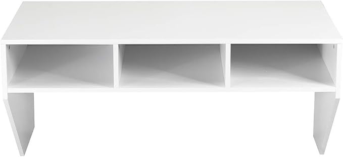 Giantex Wall Mounted Desk Floating Computer Desk, Writing Study Table W/3 Storage Shelves, Laptop PC Table for Living Room, Bedroom, Office (White)