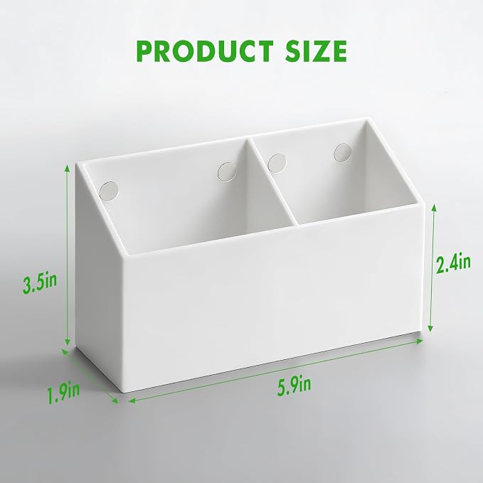 Magnetic Dry Erase Marker Holder for Whiteboard, Acrylic Magnet Pen Holder for Refrigerator Fridge, Marker Holder for Classroom Teacher, Pencil Cup,Office Accessories, Locker Organizer(White)