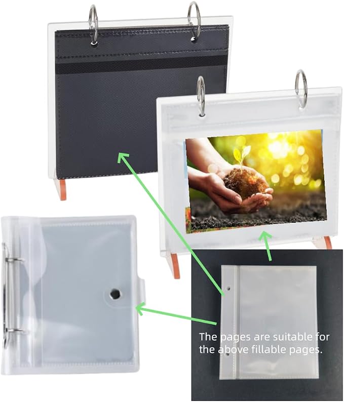 2 Sets Desktop Small Photo Album,Flip Mini Photo Book Stand Acrylic Picture Frame 34 Pages Holds 68 Pictures,Plastic Picture Album Binder, Refillable sleeves (Clear, 4x6)