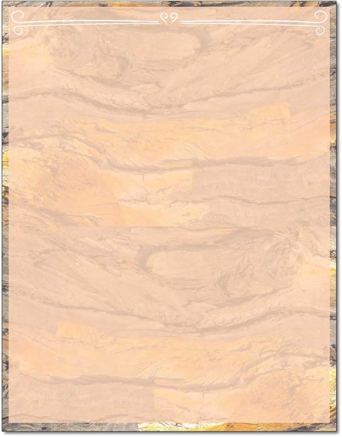 Woodgrain Letterhead, 100 Pack - 8.5 x 11 inches, DIY Printing, Laser & Inkjet Printer/Copier Compatible
