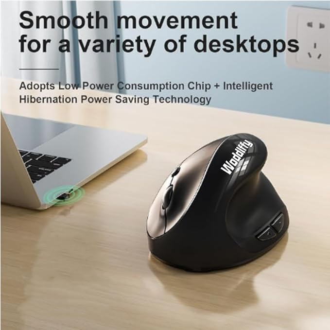 Vertical Mouse,2.4G Wireless Vertical Mouse Small Hand Mouse with 5 Buttons 1000/1200/1600 DPI Ergonomic Mouse for Office