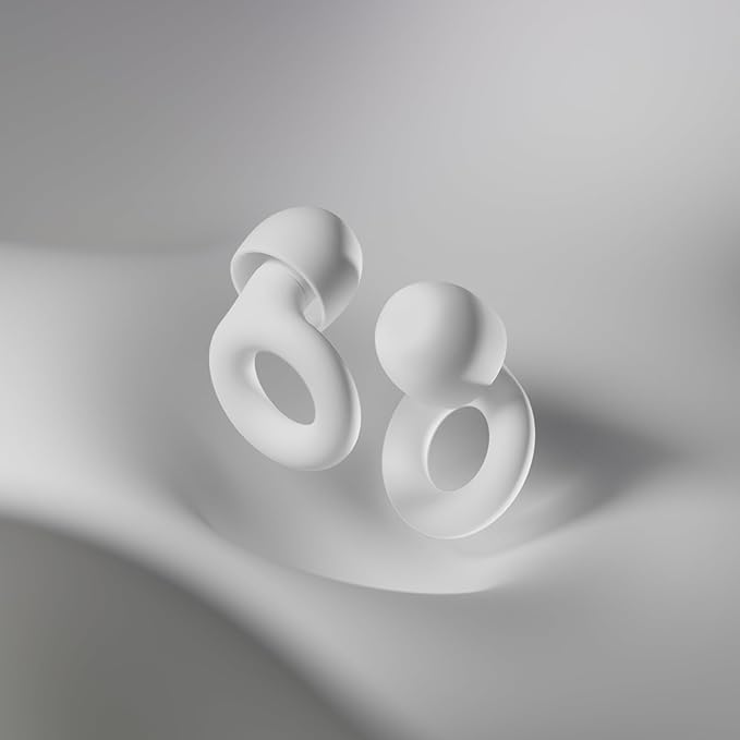 Quiet Ear Plugs for Sleep,28db Noise Reducing Silicone Earplugs – Reusable Comfort Fit Hearing Protection for Sleeping, Focus, Travel & Relaxation – Soft, Washable (White, One Size)