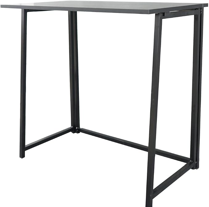 Simple Collapsible Computer Desk,Folding Computer Desk for Small Spaces, No-Assembly Space-Saving Home Office Desk, Laptop Table, Writing Desk, Compact Study Reading Table,Black